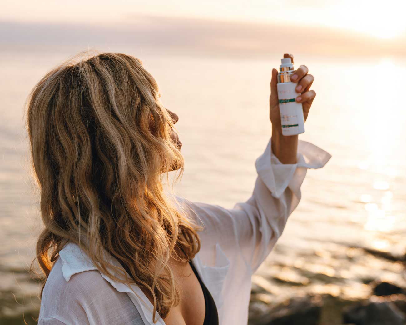 True Ocean: Face Spritz, a mineral spray for your face with rose water, cucumber, aloe, ocean minerals mini-facial