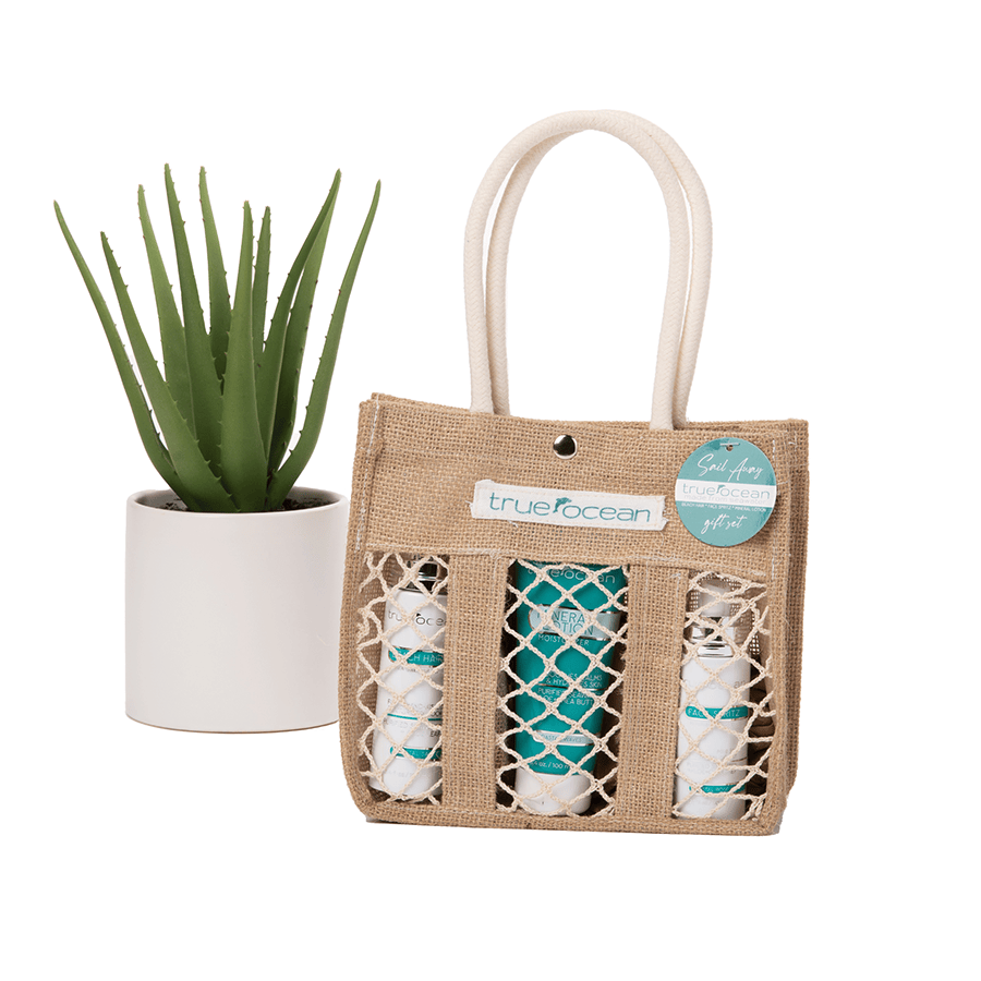 True Ocean Coastal Gift Set - Sail Away, contains face spritz, mineral lotion and beach hair.