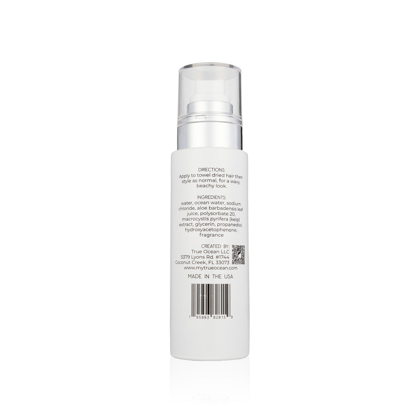 Back of true ocean beach hair spray